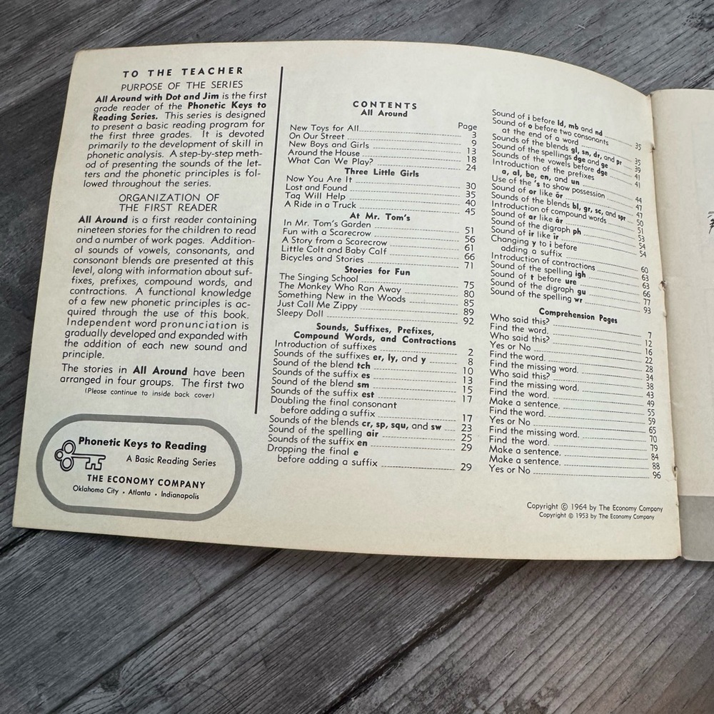 All Around with Dot and Jim 1stPhonetic Keys to Reading Workbook 1953 Vintage - Picture 12 of 13